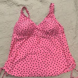 NWOT St. John’s Bay Pink/Black Dot Tankini Sz 18W